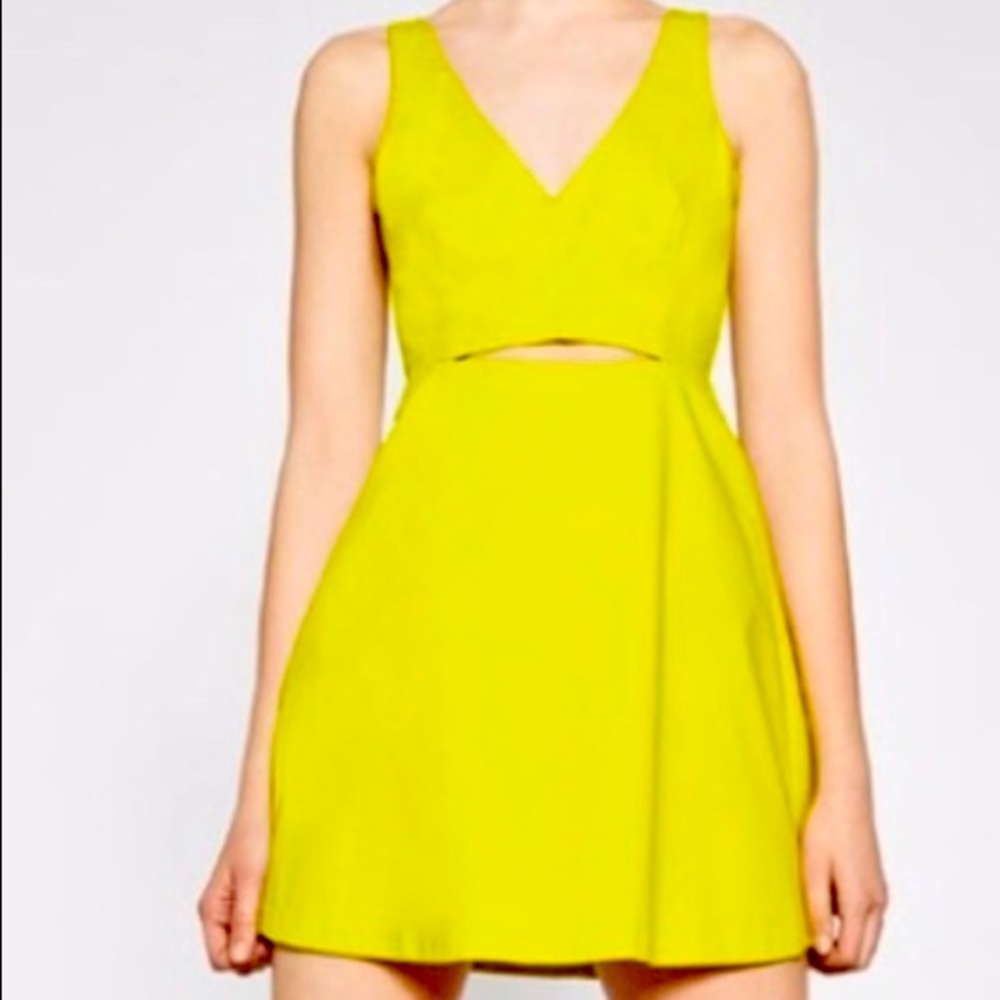 Neon Zara Cut Out Dress